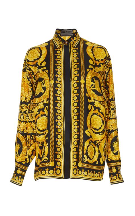 versace barock print|Versace barocco shirt.